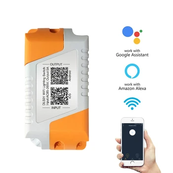 

DLS01 WiFi 2.4GHz Lighting Switch For Alexa Google Hom Assistant 1 Gang APP Control Voice Turn ON/OFF Lamps Anytime and Anywhere