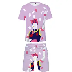 Новые мужские футболки и шорты с 3D принтом аниме «hisoka», Пляжные штаны, костюмы с рисунком Харадзюку, летний комплект для мальчиков и