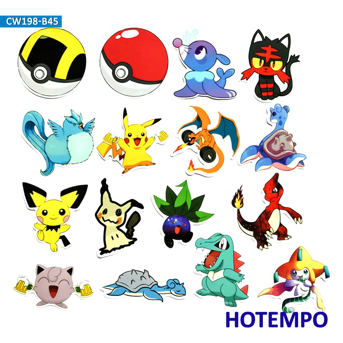 45pcs Cute Cartoon Anime Pikachu Stickers for DIY Phone Laptop Luggage Suitcase Guitar Skateboard PVC Waterproof Decal Stickers 45pcs Cute Cartoon Anime Pikachu Stickers for DIY Phone Laptop Luggage Suitcase Guitar Skateboard PVC Waterproof Decal Stickers