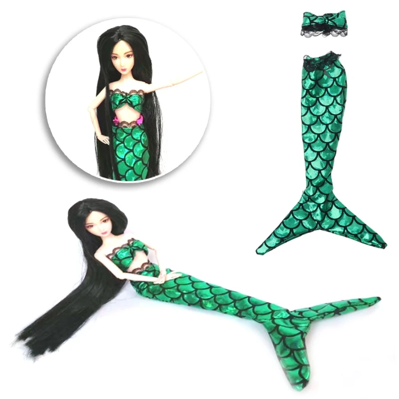 

New Arrival Dolls Tail Dress Party Dress Clothes For Barbie Doll Kids Toy Accessory MAY7-A