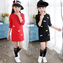 Robe de noël Fade 2016 Nouveau Enfants Chandail Robe Printemps Automne Hiver Filles Long Chaud Mode Princesse Enfant Fille Vêtements