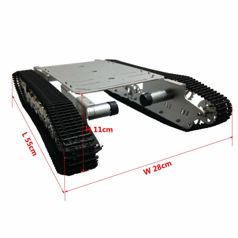 

DGCH026 Rudder 4-Wheel Metal Tank Tracked Chassis Large Load 4WD Obstacle