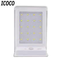 ICOCO 20 светодиодов Солнечная настенная лампа PIR датчик движения водонепроницаемый корпус Индукционная звуковая батарея с голосовым контролем мощность садовая дорожка светильник