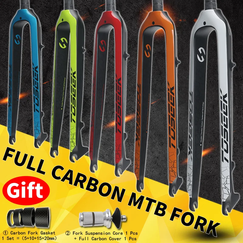 

Toseek Ultra-light Mtb Carbon Fork 26 "/27.5" / 29er Conical Mountain Bike Carbon Fork Accessory Bike Bicycle Mtb Fork