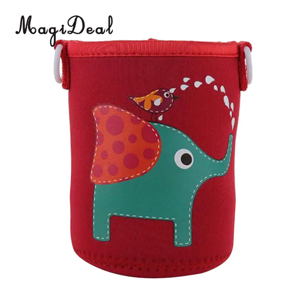 MagiDeal Insulated Water Bottle Sleeve Cartoon Animal Drink Bottle Covers Kids - Build-in Carrying Strap
