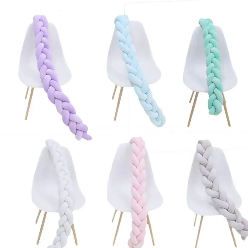 

Nordic DIY Hand-made Knitted Twist Bed Circumference For Children's Baby Bed Room Decoration Denmark Knot Long Knot Ball Pillow