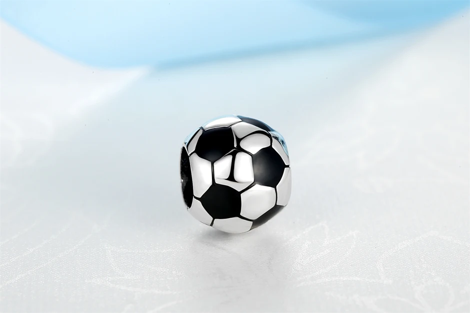 Аутентичные Оригинальные бусины из стерлингового серебра 925 шармы футбольный мяч футбольные шармы подходят Пандора браслеты для женщин DIY ювелирные изделия