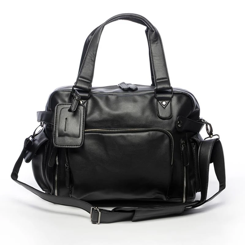 

Men's shoulder bag soft PU material British fashion casual style high quality multi-function large capacity design