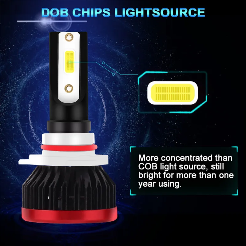 Baratos Mini bombillas LED para coches H4 H7 H11 9005 9006 DOB Chip lamparas faros antiniebla para coches 20000LM 6500K luces de día y noche