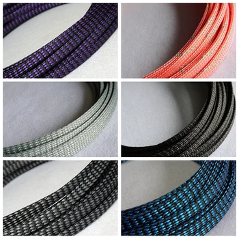 

15meter Cable Sleeves 4mm Cotton yarn Braid Wire Protecting PP+ PET Nylon Cable Sleeve wire mesh shock for cable sets