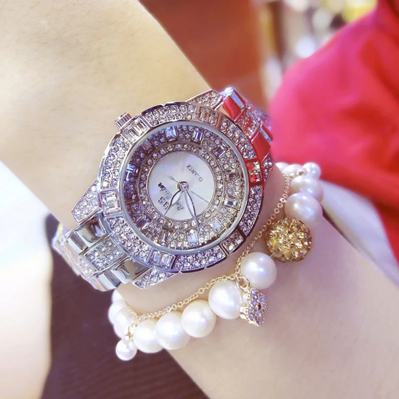 

BS bee sister Dress Watch Women Luxury Designer Brand Silver Austrian Crystal Waterproof Quartz Watch Ladies relogio feminino
