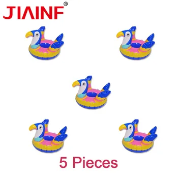

JIAINF kids summer water toys Blue Toucan cup holder 5 pieces inflatable drink flaot pool float piscine phone stand flotation