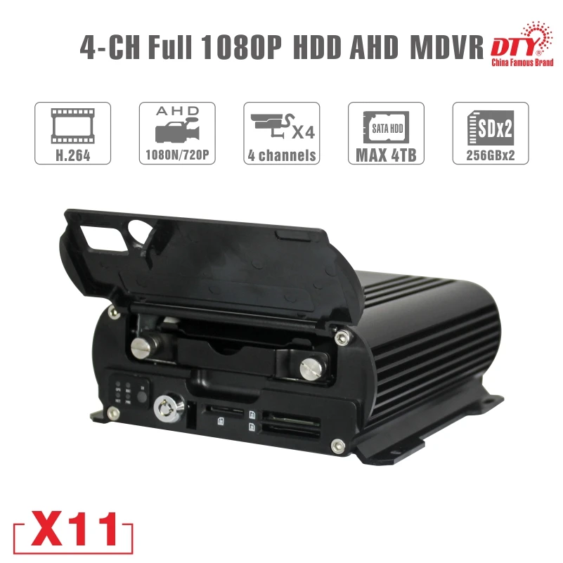 CCTV 4 канала X11 1080p mdvr+ 4 камеры для безопасности автомобиля, cctv dvr комплекты безопасности