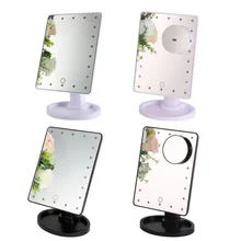 360 Countertop Degree Rotation LED Touch Screen Makeup Mirror Professional Vanity Mirror With 22 LED Lights Adjustable