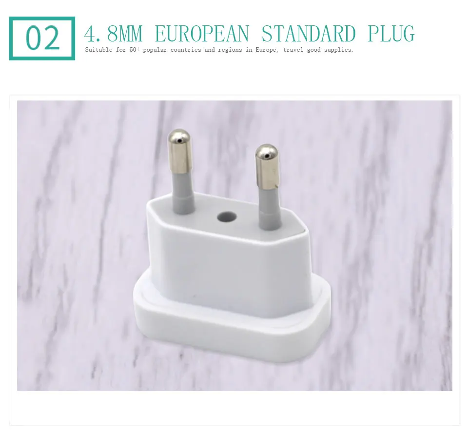 1PC US To EU Plug USA To Europe Travel Wall AC Power Plug Safety Door Design Charger Outlet Adapter Converter 2 Round Pin Socket (6)