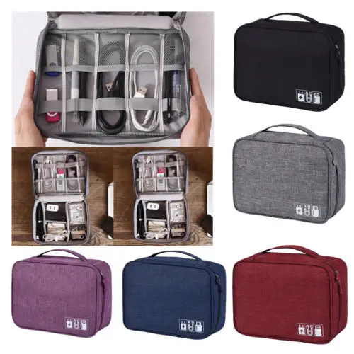 

Electronic Accessories Cable Organizer Bags Travel USB Charger Storage Case Hangeble Pouch Container Case Clutch Holder Backpack