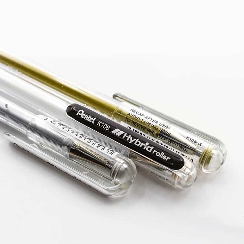 3 шт. металлическая фоторучка Pentel K108 копия золотой ручки ручка для выделения