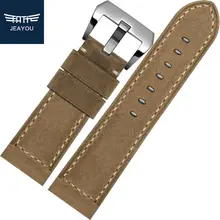 JEAYOU Мужчины Натуральная Кожа Высокого Качества Ремешок Для Panerai С Пряжкой 24 мм