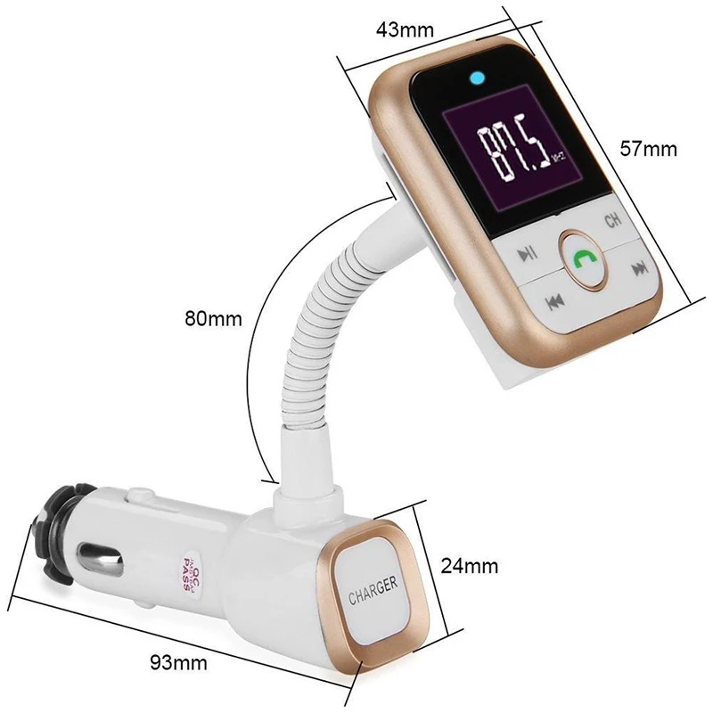 

Auto Wireless Bluetooth Car MP3 Player Transmitter USB Mobile Phone Charger Speaker Phone FM Modulator Mp3 Card Remote Control