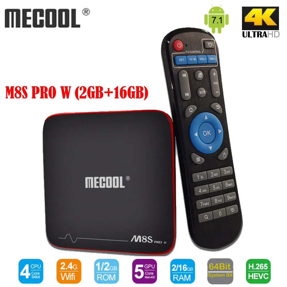 

MECOOL M8S PROW Android 7.1 Amlogic S905W 64bit Quad-core Smart TV Box (2GB 16GB) Ram FLASH 2.4GHz WiFi 4K H.265 Set Top Box