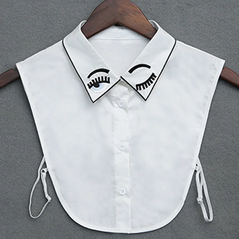 

Autumn new cute fake collar fashion embroidery clothing detachable collar women fashion collar cotton shirt fashion wild