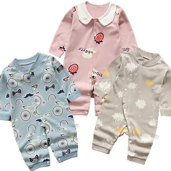 

Autumn O-Neck Baby Rompers Long Sleeve 100% Cotton Baby Girl Romper Cartoon Printing New Born Baby Boy Clothes