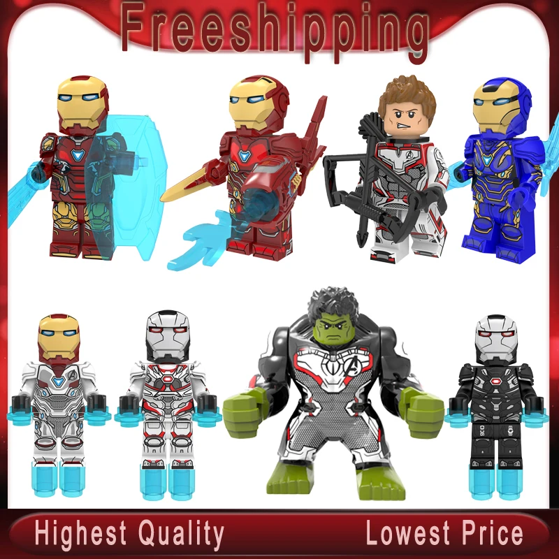 

Super hero Building Block Avengers 4 Thor War Machine MK85 Captain America MK50 Pepper Potts Iron Man For Kids Toy gifts KT1026