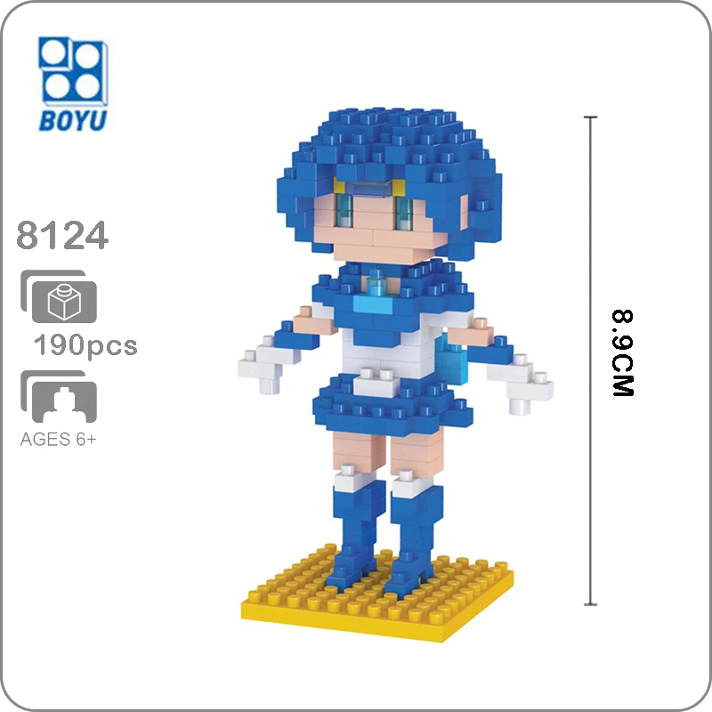 

BOYU 8124 Anime Sailor Moon Mercury Mizuno Ami Amy 3D Girl Model Diamond Mini Building Small Blocks Bricks Assembly Toy no Box
