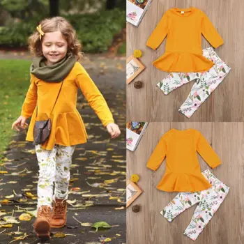 

Summer Cute 2-7Y Toddler Kids Girls Outfits Clothes T-shirt Tops Dress+Pants Casual Set