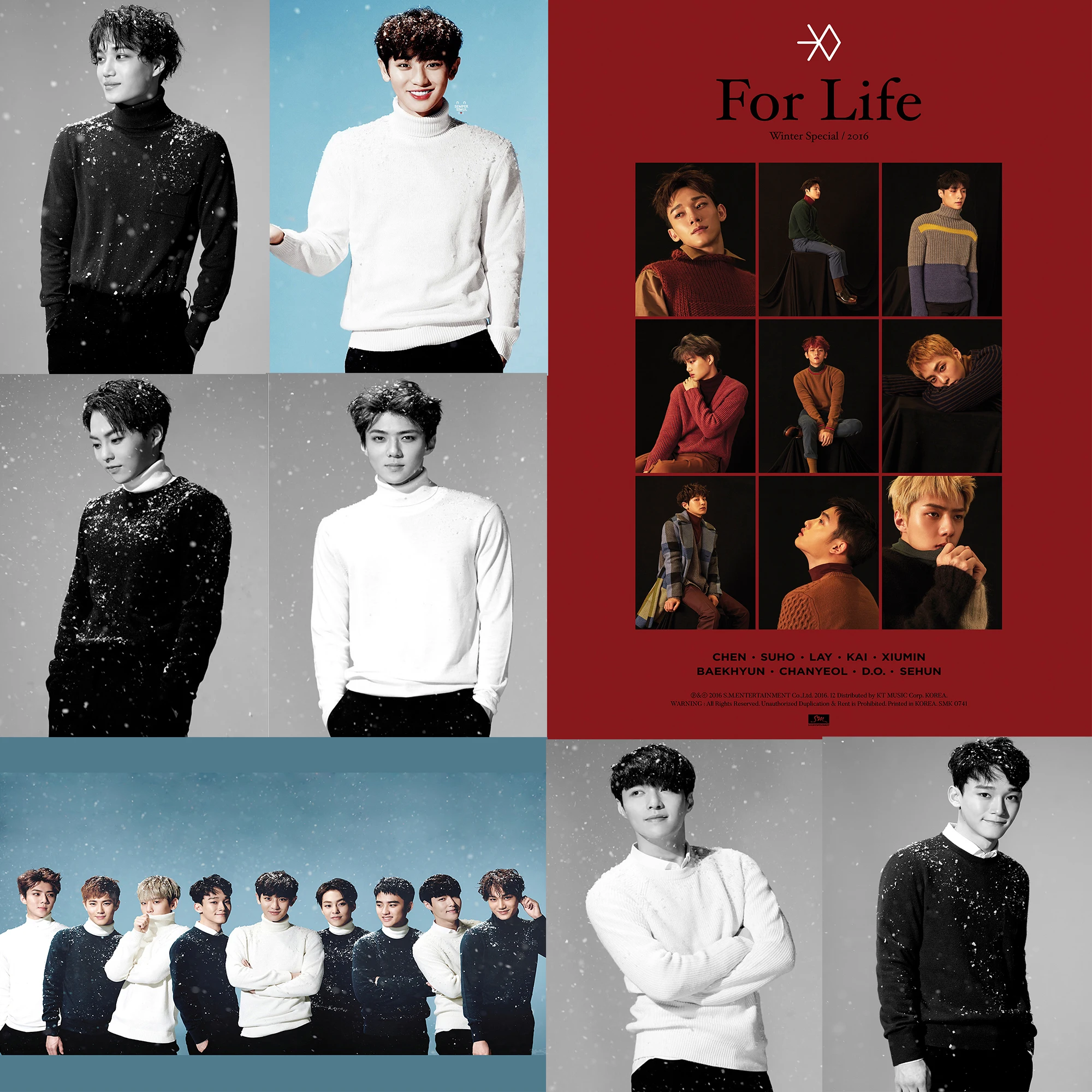 

EXO Posters K-Pop Wall Stickers Sing For You For Life Wall Decoration White Coated Paper
