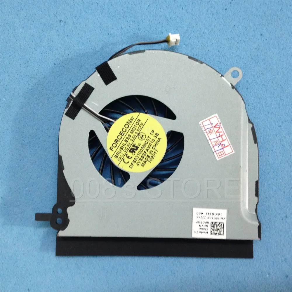 

Laptop CPU Cooling Cooler Fan Fit For DELL XPS 15Z L511Z Radiator By FORCECON DFS531005MC0T DP/N 0PC5GP DC 5V 0.5A 3 Wires