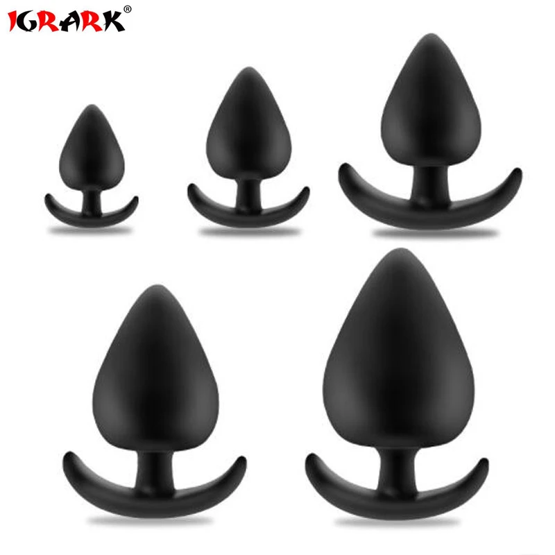 IGRARK 100% Silicone Butt Plugs Adult Games Big Size Anal Sex Toys Anus Stimulation Prostate Massager Black Unisex Analplug |