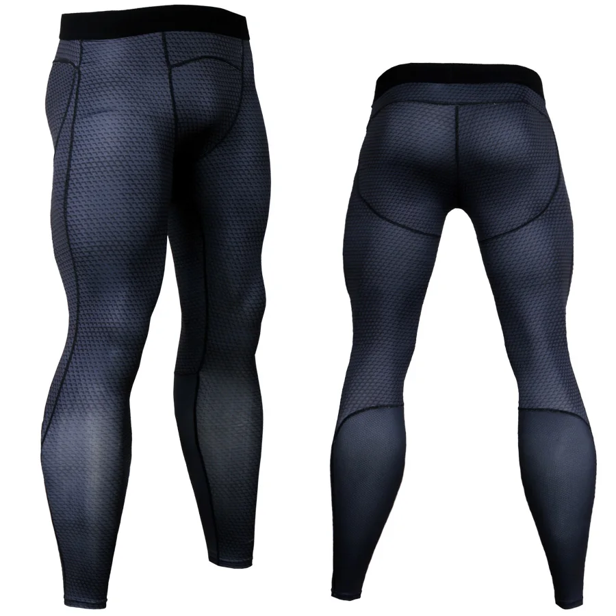 Новинка, 3D Компрессионные Мужские штаны для бега, бодибилдинга, спортивные штаны, дышащие брюки, Эластичные Обтягивающие Леггинсы, штаны для кроссфита, ММА - Цвет: KC95