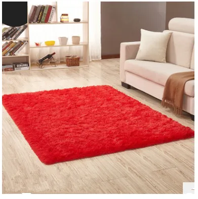 Плюшевый мягкий ворсистый ковер для гостиной, спальни, теплый коврик из искусственного меха, Нескользящие Коврики для домашнего декора - Цвет: Red