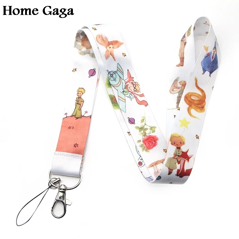 

10pcs/lot Homegaga little prince cartoon diy keychain lanyard webbing ribbon neck strap fabric badge phone holder necklace D1704