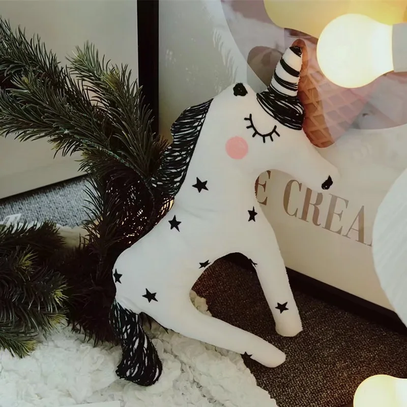 Fashion Soft Dolls Unicorn Horn Sleep Pillow Baby Child Kids Plush Toys Lumbar Cushion Princess Doll Babies Animals Lovely Gift