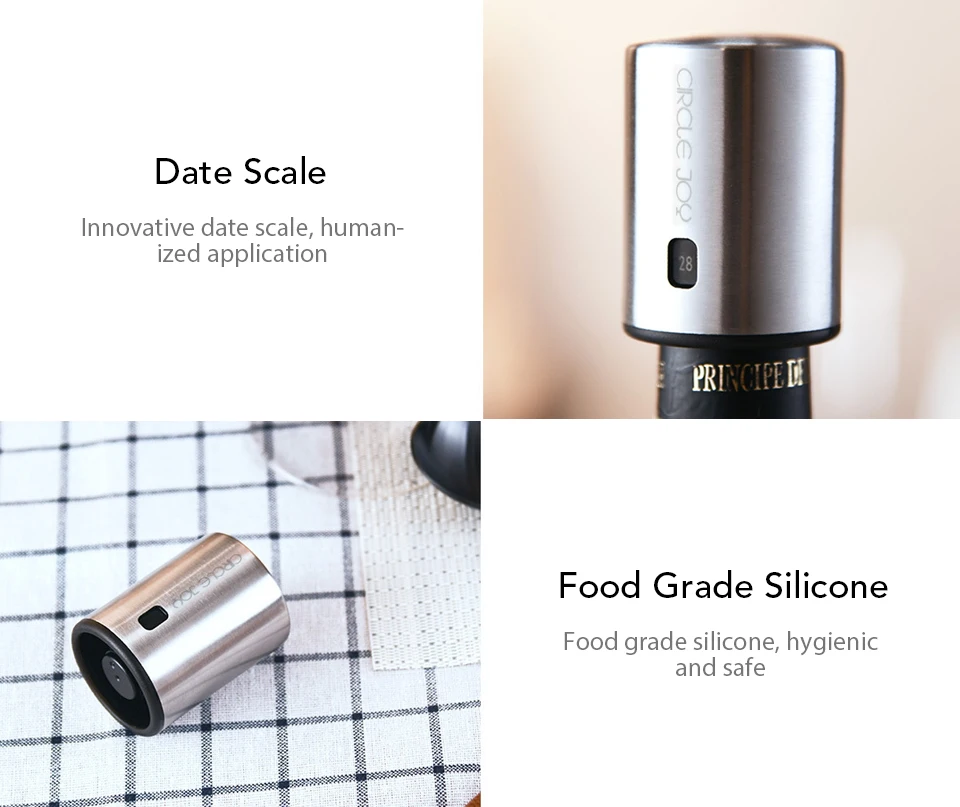 Xiaomi Youpin Circle Joy Wine Bottle Stopper with Vacuum Memory Function Food-grade Stainless Steel (9)