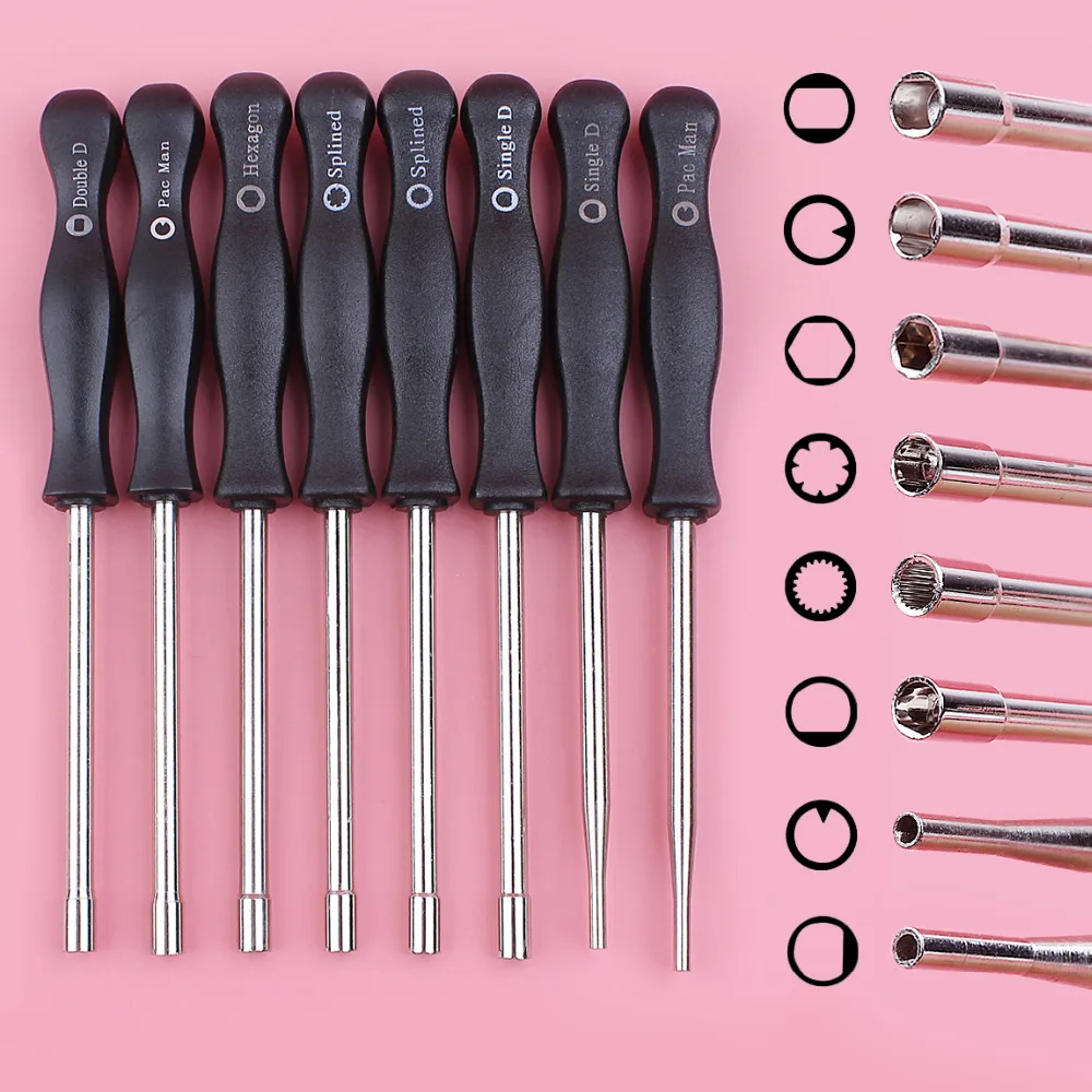 

8pcs Carburetor Adjustable Screwdriver Tool Set For 2 Stroke Small Engine Motor Splinded Single Double D Pac Man Hexagon Tool