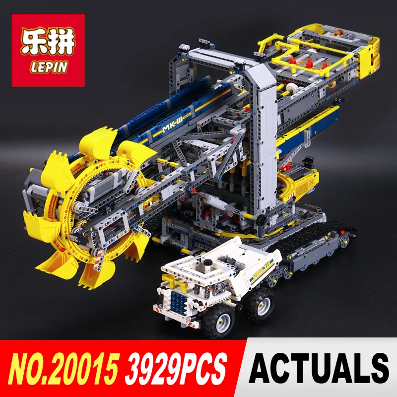 

NEW LEPIN 20015 technic series 3929pcs Bucket wheel excavator Model Building blocks Bricks Compatible 42055 Toy Christmas Gift