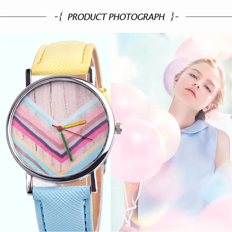 New Arrival watch women lady dress watch Cute Girls Womens Colorful Casual leather watch strap Analog Quartz Watch Reloj M21 (13)