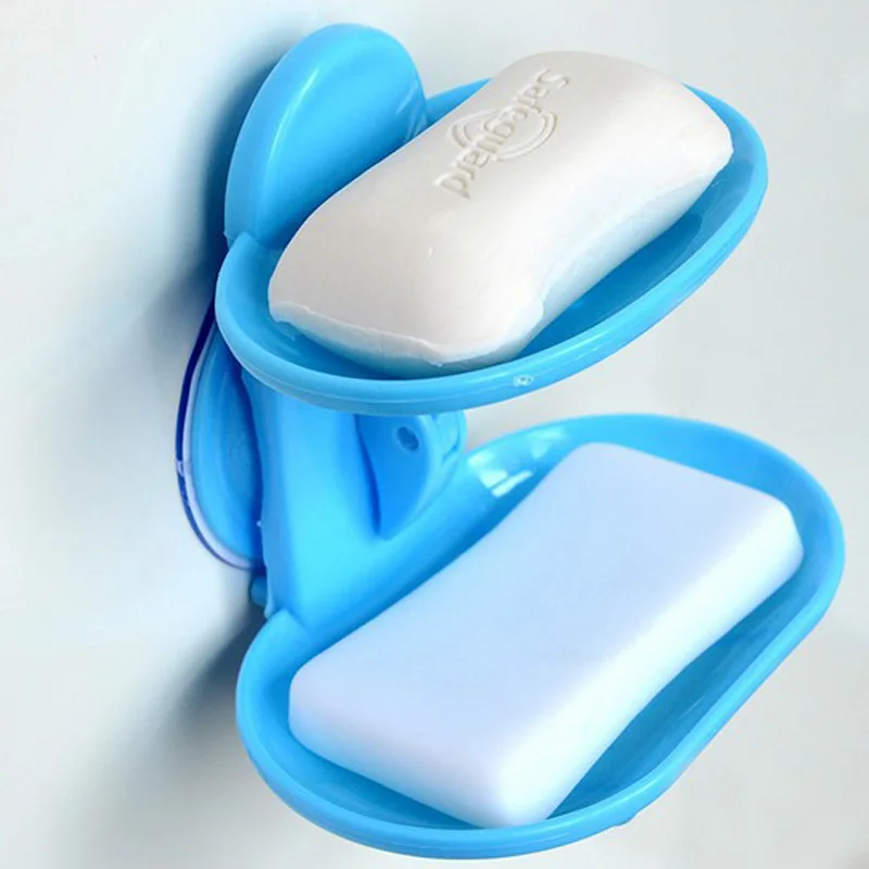 Bathroom Accessories Soap Holder With Sucker Two Layer Suction Holder