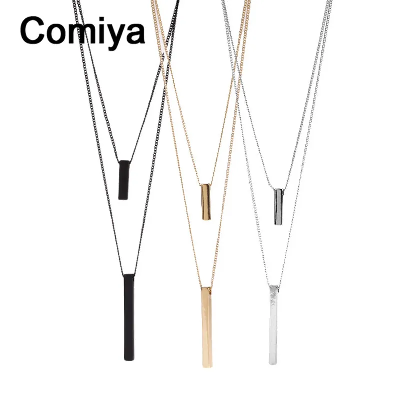 Ожерелье многослойное из цинкового сплава три цвета|long necklace|bisuteria mujerzinc alloy |