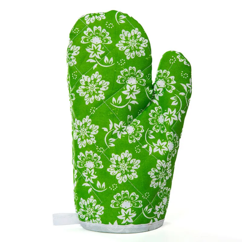 Прихватки для духовки, 1 шт., милые кухонные принадлежности, хлопковые толстые перчатки для микроволновой печи, термостойкие термоизоляционные перчатки 5ZCF306 - Цвет: Зеленый