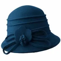Для женщин Элегантная Дамская Шляпка колокольчиком зимняя шапка с войлочной лука отделкой Винтаж шляпу элегантной шляпе W10-2723