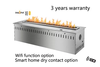 

24 inch intelligent wifi modern black and silver auto bio fireplace insert