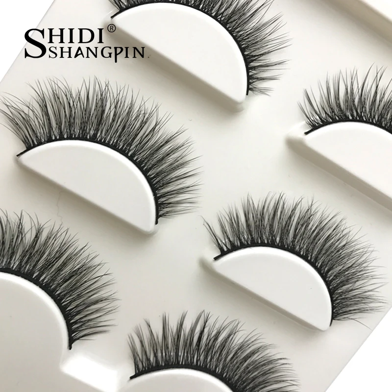 

LANJINGLIN 50 boxes natural false eyelashes long fake eyelash extension make up hand made 3d mink lashes strip eye lash