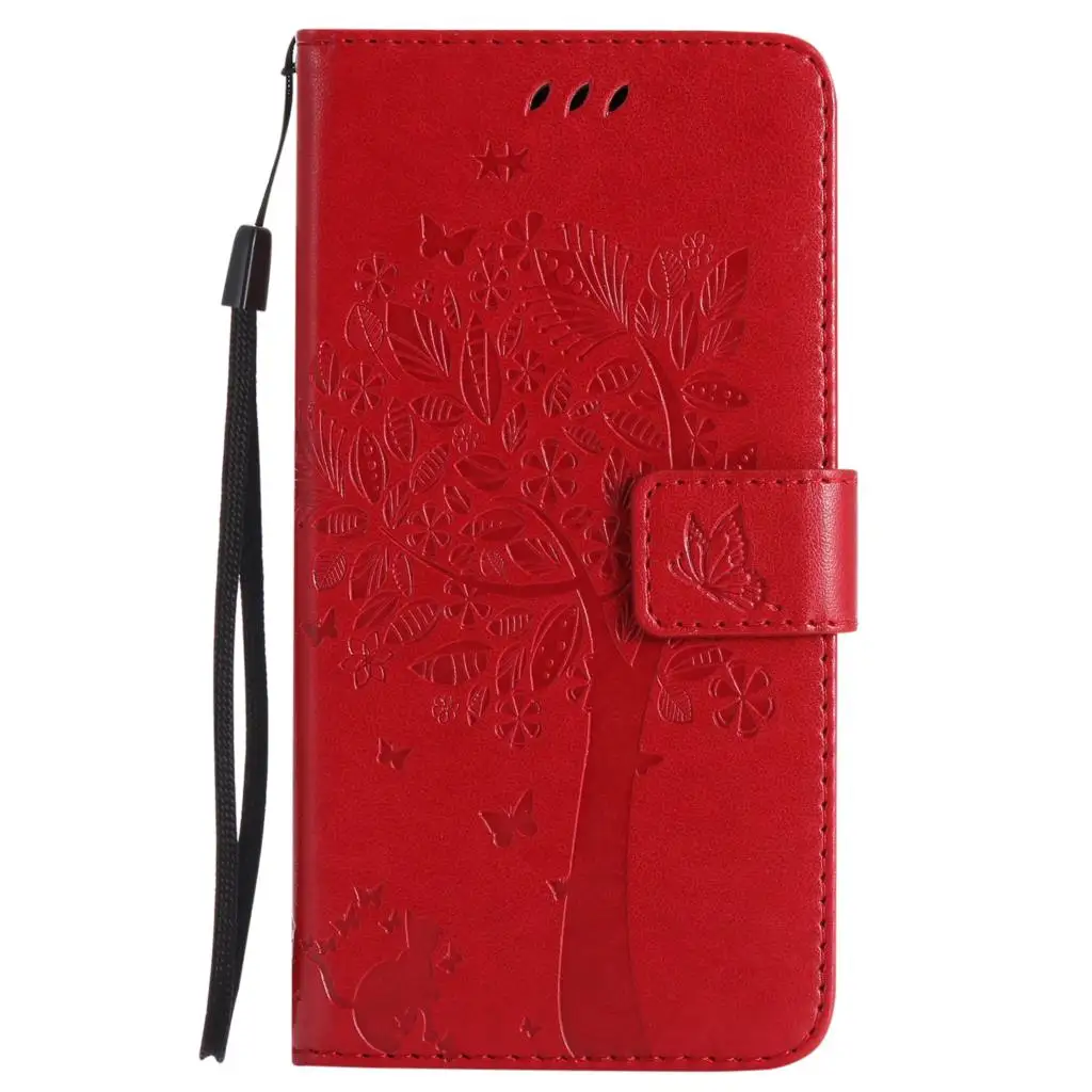 Чехол для Motorola MOTO c XT1754 XT1750 XT1755 Бумажник Флип из искусственной кожи для телефона чехол для Motorola MotoC XT 1754 1750 1755 сумка - Цвет: Red