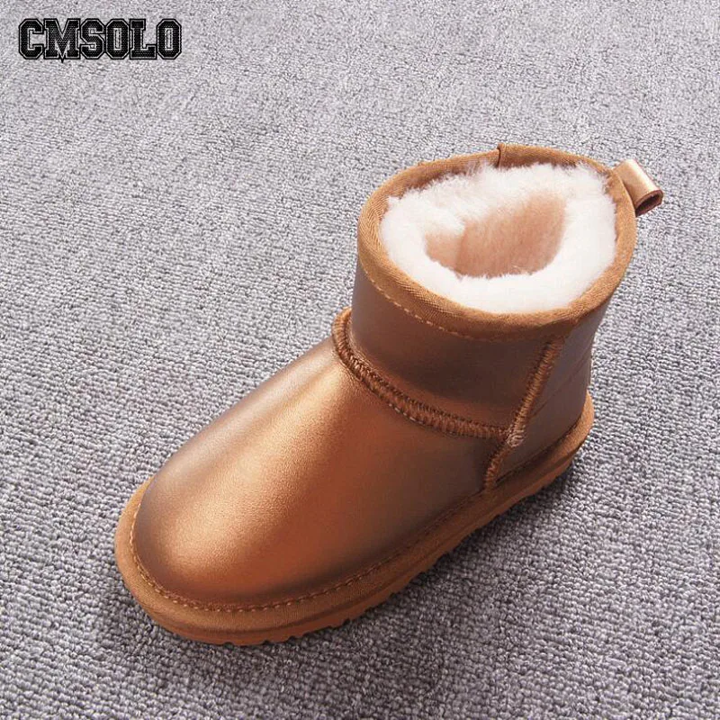 

CMSOLO Snow Boots For Boys Girls New Winter Warm Fur Parent-child Shoes Slip-on 11 Colors Outdoor Snow Boots Quality Size 25-40