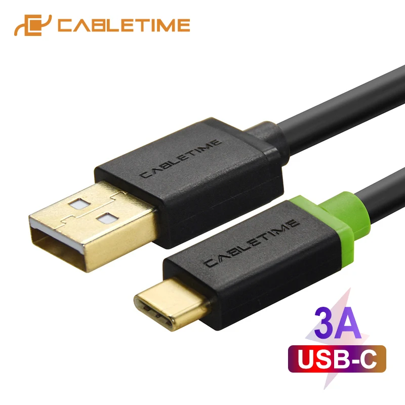 

CABLETIME USB Type C Cable 3A Fast Charging Data Cable for Samsung Galaxy S9 Plus Note 9 Xiaomi Oneplus 6 USB C 3.1 cable C001