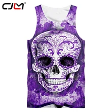 CJLM майка для тренажерных залов, летняя майка с принтом в виде металлического черепа и 3D танктопы, мотоциклетный жилет с черепами, мужские майки без рукавов, Прямая поставка